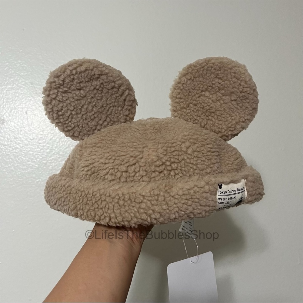 Disney - Sherpa/Fluffy Mickey Beanie/Cap/Hat - Brown